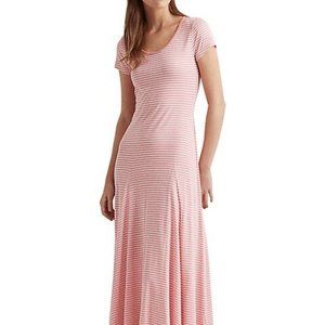 Lauren Ralph Lauren Striped Fit-&-Flare Cotton-Blend Maxi Dress Size XL